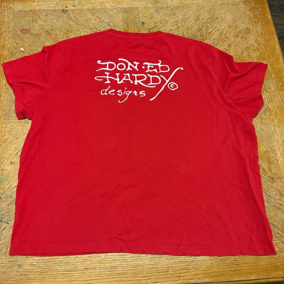 Ed Hardy Death Before Dishonor Men’s Size XXXL Big And Tall Red T-Shirt - Picture 2 of 6
